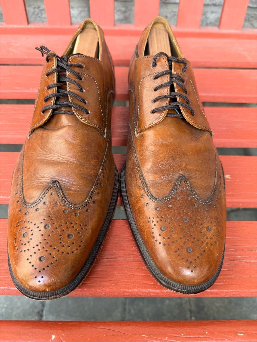 Fine leather Cole Haan wingtip dress shoes